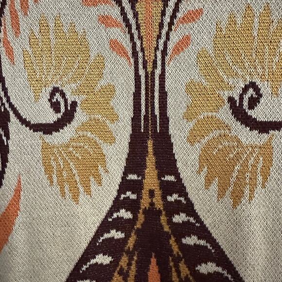 Zara Oversized Boho Jacquard Knit Tunic Mini Sweater Dress Kaftan Short Sleeve M - Picture 7 of 9